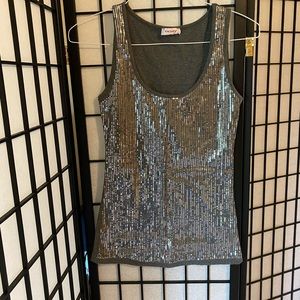 Sequin silver top